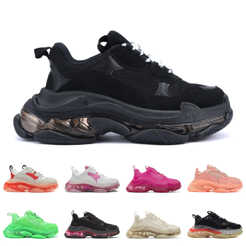 Triple S Clear Bubble Midsole Casual Shoes All Black Multicolor Combination Shoes Men Women mode Luxury Sneaker 3- Twvy