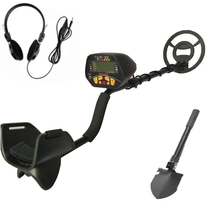 Md-3028 hand held underground metal detector old house site detection gold and silver coins with shovel and ten earphones