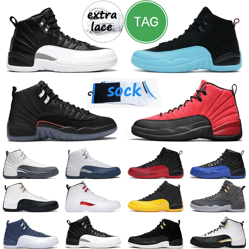 2022 Мужские баскетбольные туфли 12s Playoff 12 Dark Concord Gamma Blue University Gold Taxi Mens Trainer Outlure Khookers