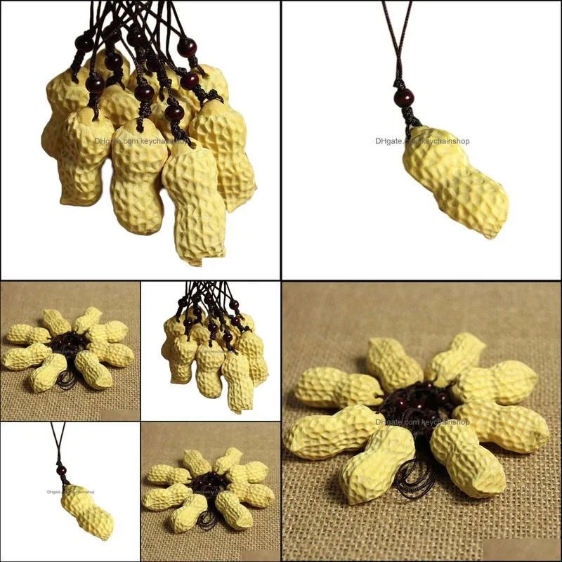 Color Cute Peanut Squishy Slow Rising Vent Phone Strap Squeeze Elasticity Stretch Soft Keychain Fashion Accessories