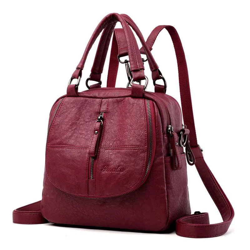 Sacs pour femmes haut de gamme en cuir souple automne et hiver nouveau sac à bandoulière à couture à la mode sac à dos multifonctionnel transfrontalier