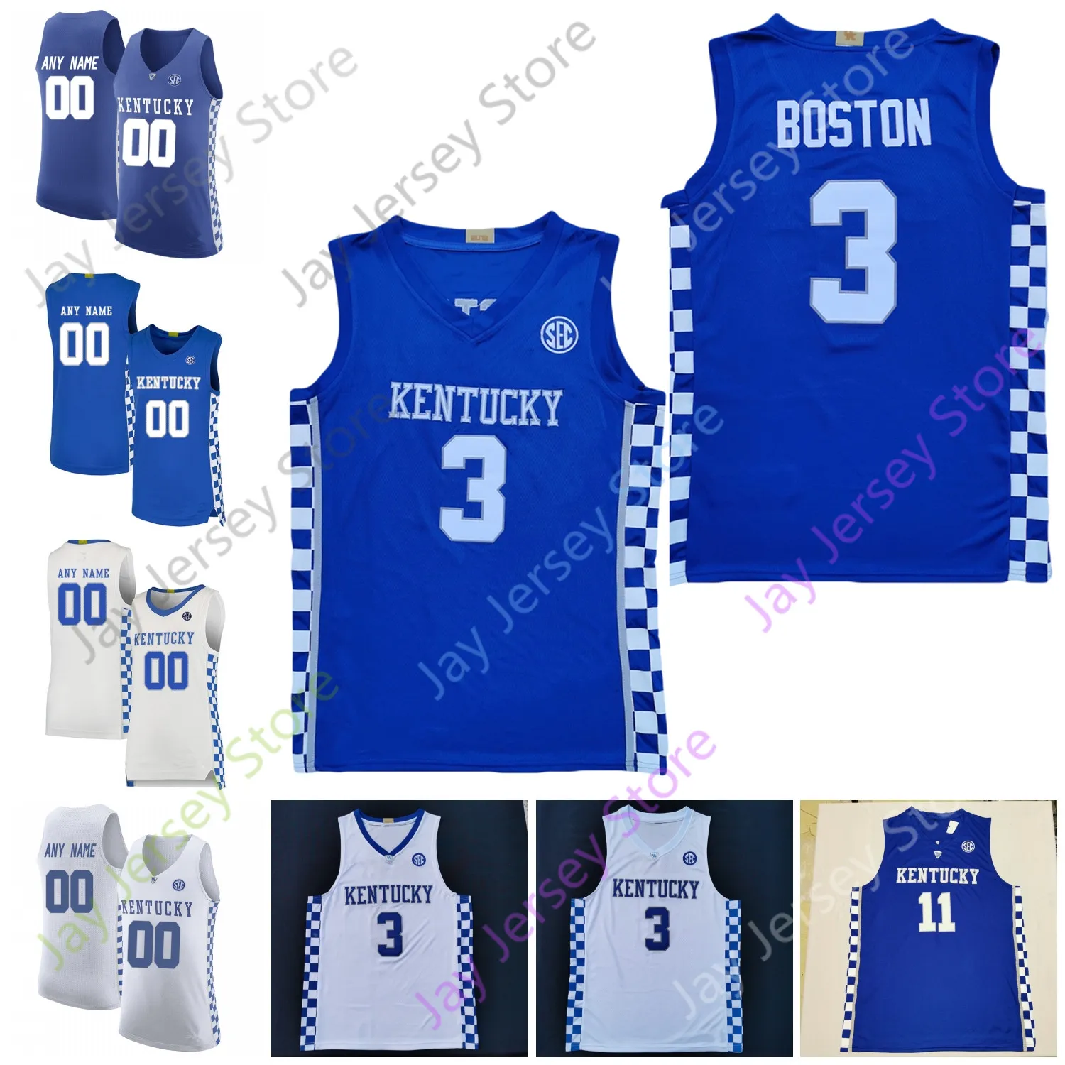 Kentucky Wildcats Basketbal Jersey NCAA College BJ Boston Terrent Clarke Key Brooks Jr. Jesaiah Jackson Devin Askew Lance Ware Fletcher