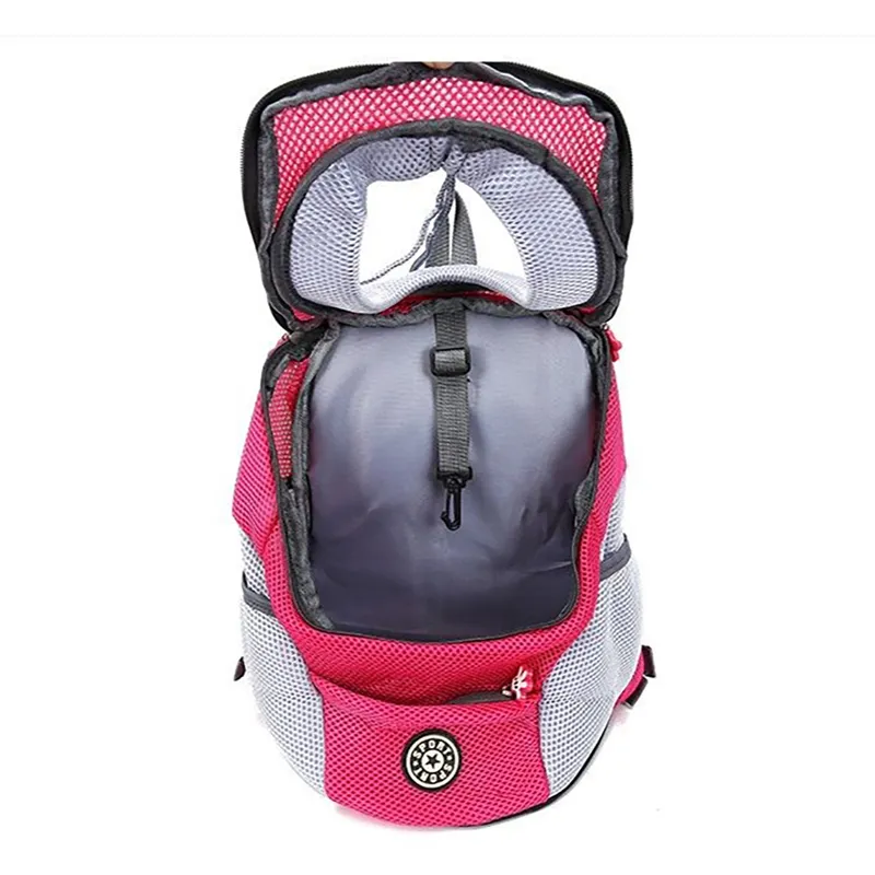 Sac à dos de transport extérieur pour animaux de compagnie, sac avant pour chien pour grands, moyens et petits chiens, Double épaule, sac à dos de voyage Portable, sac de transport Y1127280c