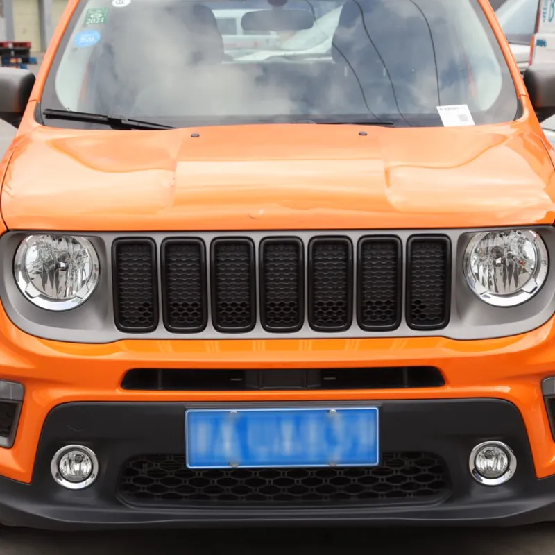 Grille De Calandre Avant Style Sport Pour Jeep Renegade 2015-2018 - Noir Mat, Design Prise D’air