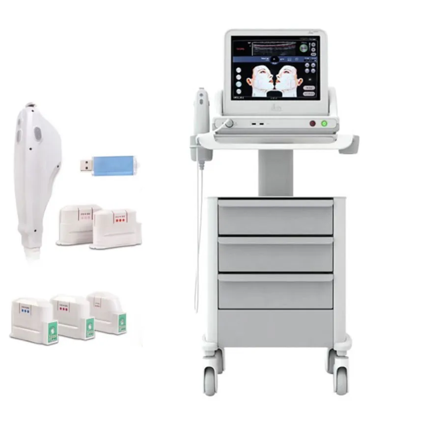 한국 휴대용 HIFU 기계 얼굴에 대 한 5 카트리지와 주름 제거제 안티 - 주름 바디 슬리밍 아름다움 기계 판매