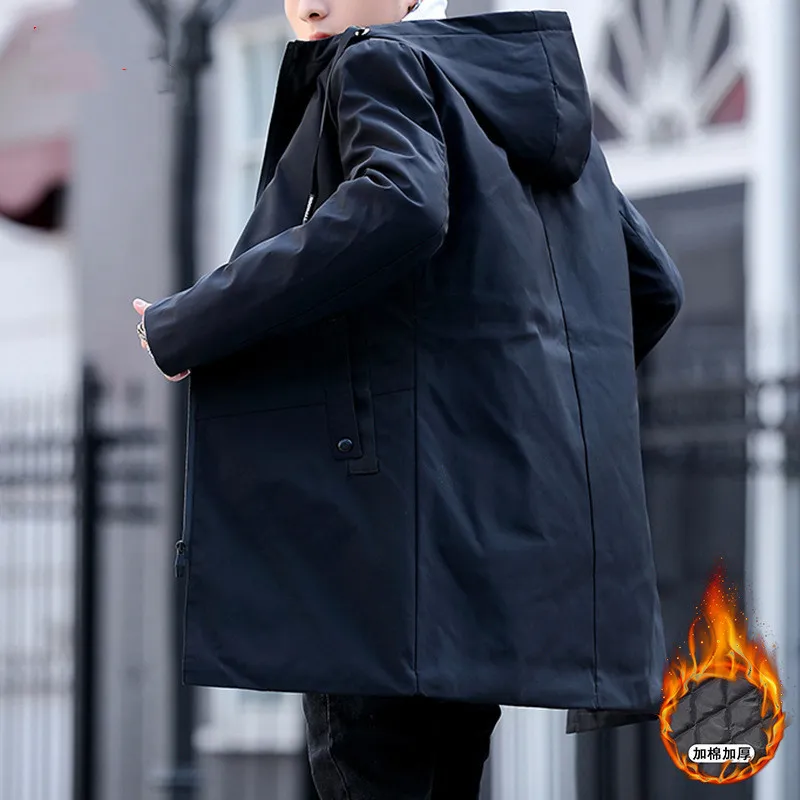Mejor Precio En A Granel Chaud Hiver Longue Veste Hommes Capuche