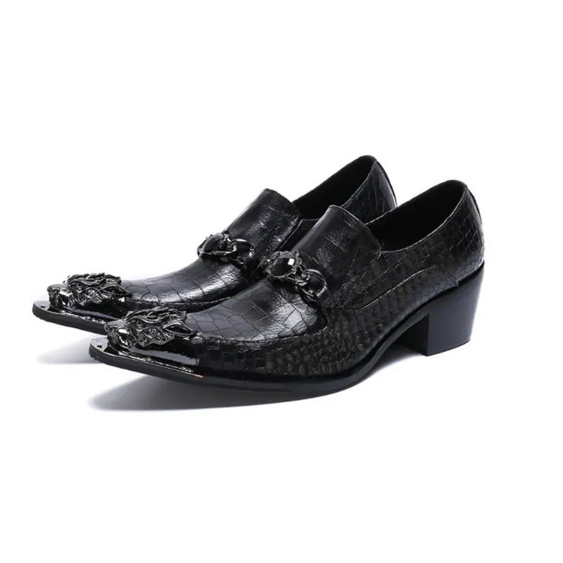 2020 di lusso degli uomini di grano di coccodrillo scarpe oxford in vera pelle tacchi alti da uomo di cristallo nero scarpe da sposo formale taglia 46