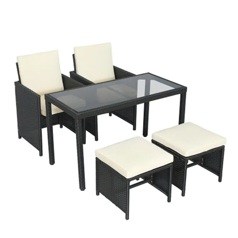 TOPMAX 5ピースの藤の屋外のパティオ家具セット米国ストックA43 A58: -www.stuchi.adv.br