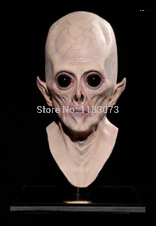 Party Masks Partihandel Extra Realistisk Ufo Alien Full Vuxna Huvudmask Miljövänlig Latex Creepy Terrestrial Et Mask1