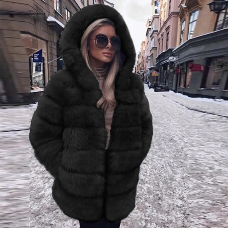 Faux fur bubble coat black on sale