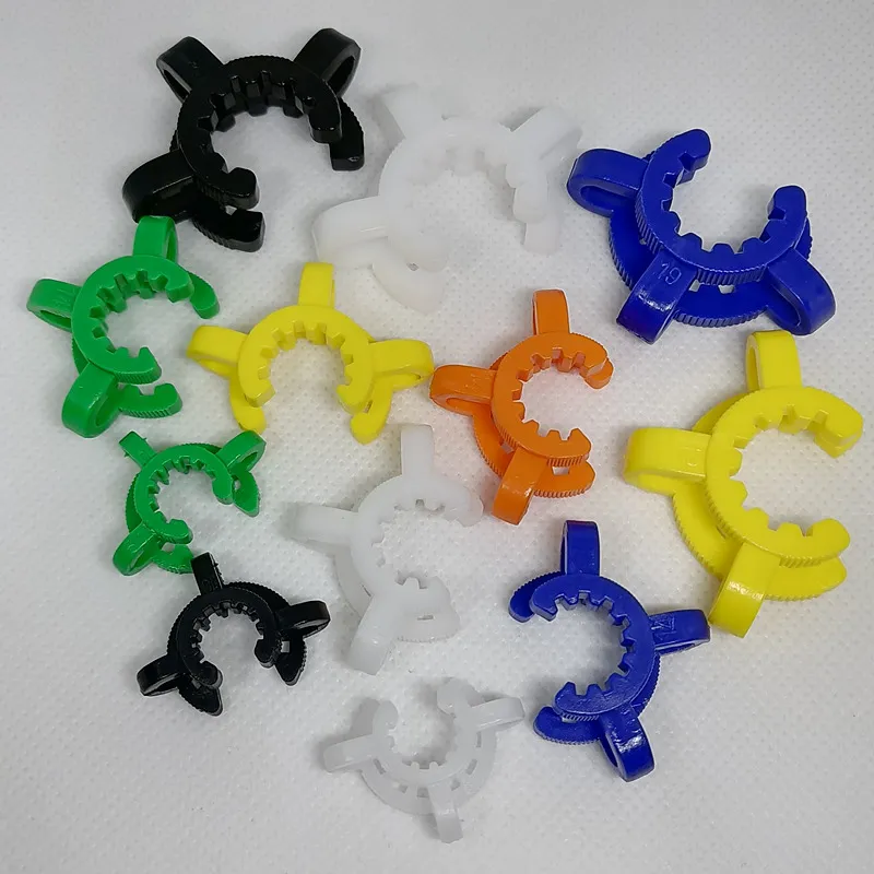 10mm 14mm 19mm Smoking Plastic Keck Clip Lab Laboratory Clamp Lock Colorful Joint For Glass Bong Pipe Drop Down Adapter Downstem