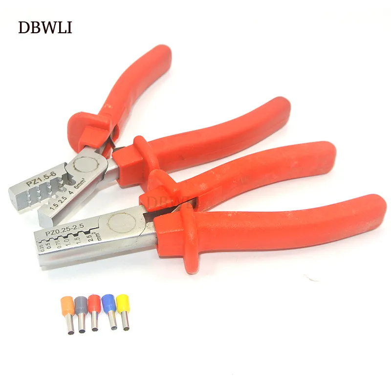 23-10AWG 0.25-10mm 2 Tube Bootlace Terminal Crimping Pliers Crimp Hand Tools Ferrules Tool Y200321