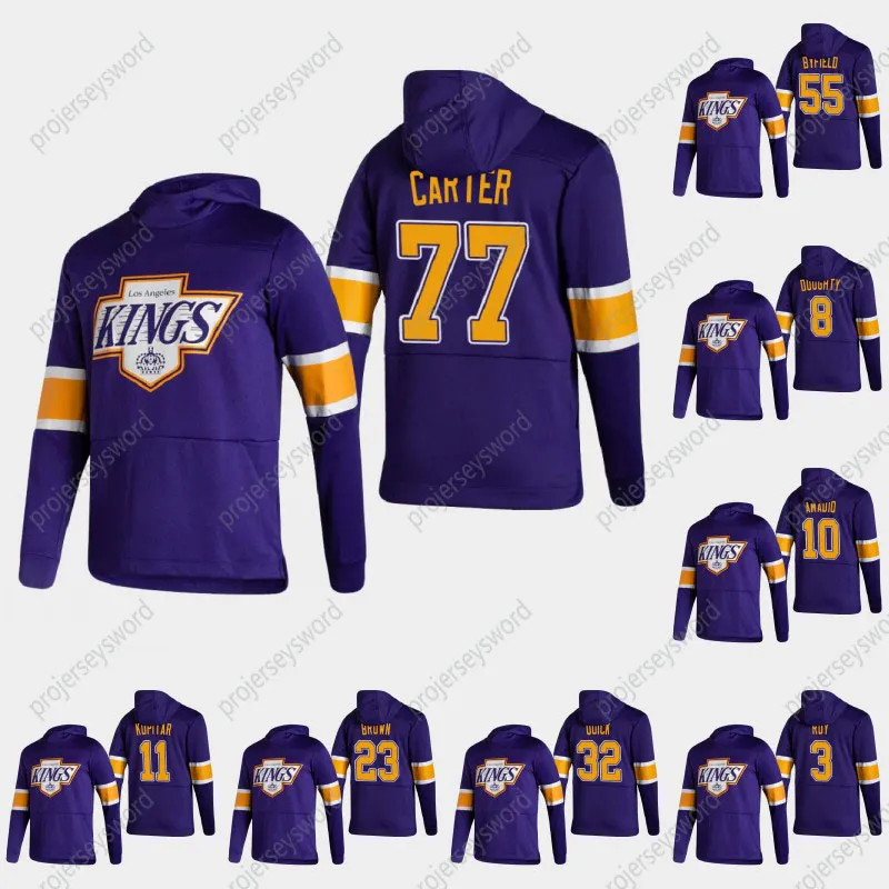 Los Angeles Jeff Carter 2021 Ters Retro Hoodie Drew Hooghty Anze Kopitar Dustin Kahverengi Matt Roy Quinton Byfield Jonathan Hızlı Alex Iafallo Michael Amadio Formalar