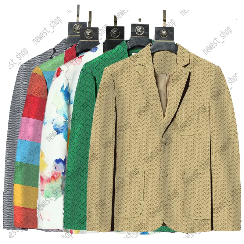 Vêtements de style occidental Hommes Blazers Mix Style Designer Automne Luxe Manteau d'extérieur Slim Fit Casual Animal Grille Géométrie Patchwork Imprimer Costume de mode masculine