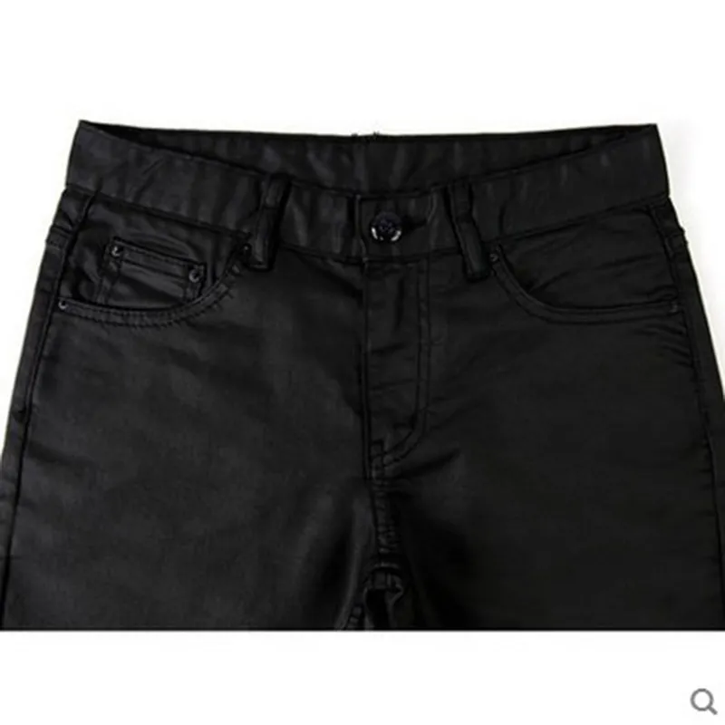 パンツ mmoption coating black denim Idopy Mens Waxed Black Coated Jeans Slim Fit Biker Motorcycle