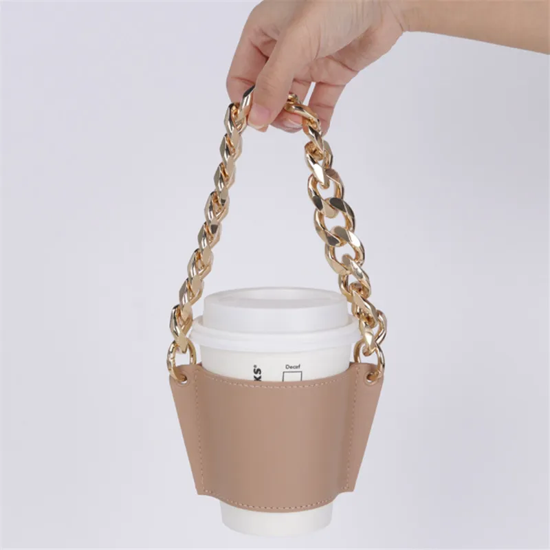 Coréen lait thé tasse à eau sac en cuir housse de protection Portable confortable mode Bracelet tasse à café étui