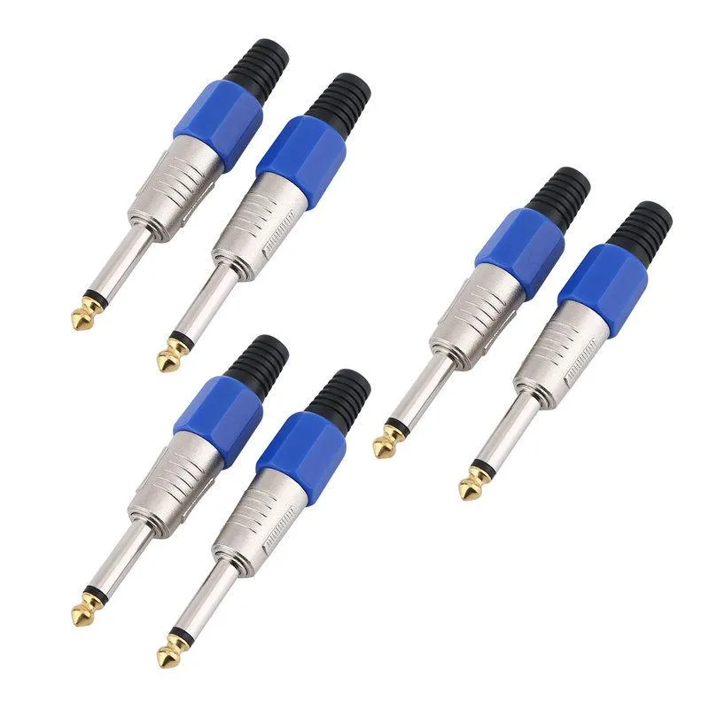 2020 Nuovo Connettore del Cavo da 6.35mm Spine Amplificatore Jack Audio Mono per Microfono Cavo con Nucleo da 6.35 (2 Set o 3 Set Scegli) 15