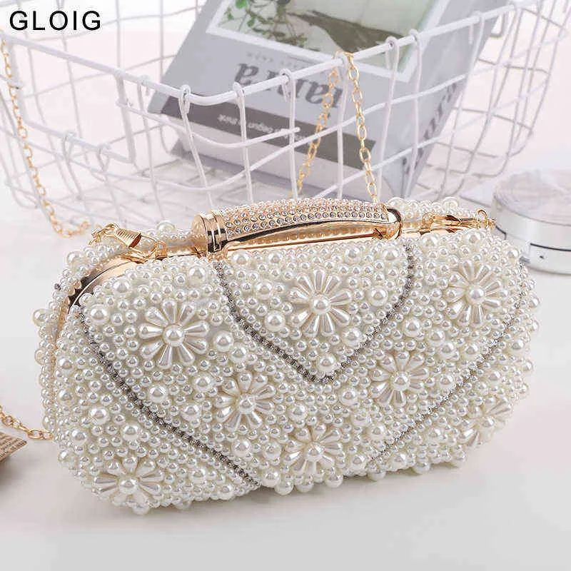 Evening Bags Sacs Main De Soire En Perles Pour Femmes Pochette De Jour En Métal Avec Diamants Porte Monnaie De Mariage 220314