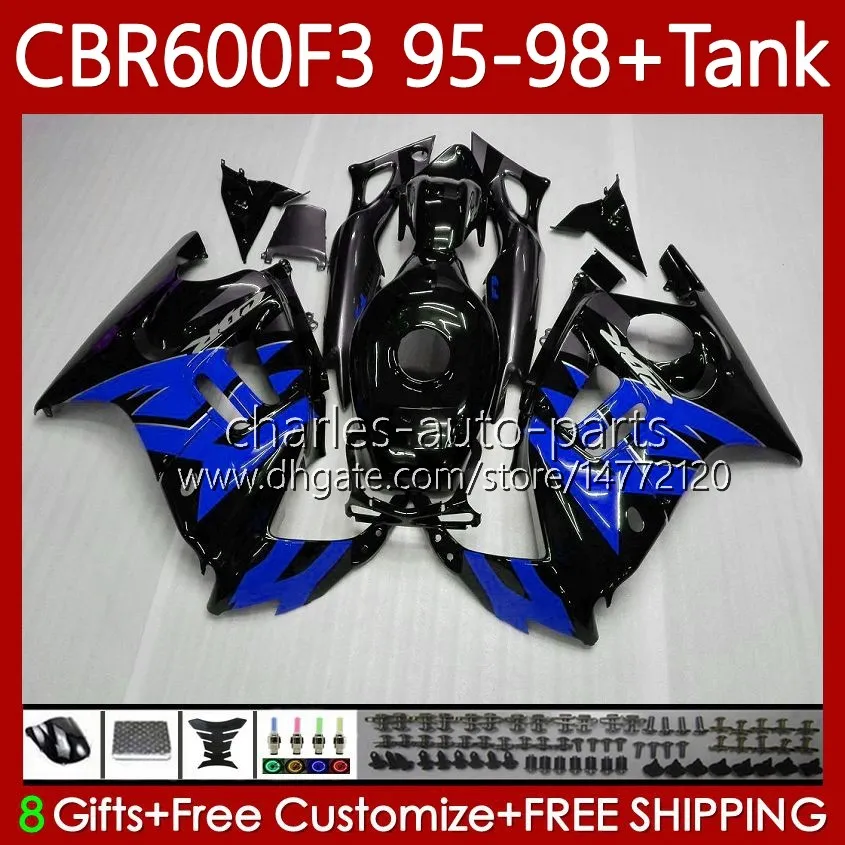 Fairings OEM para Honda Blue Preto CBR 600 CBR600 F3 FS CC 600FS 600F3 1995-1998 64No.286 Bodys CBR600FS 600-F3 1995 1996 1997 1998 CBR600F3 600cc 95 96 97 98