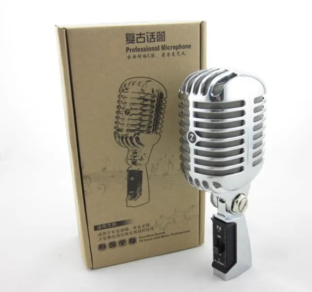 ダイナミックマイク クラシックスタイル Amazon.co.jp: クラシックなレトロスタイルの金属マイクプロップ、安定