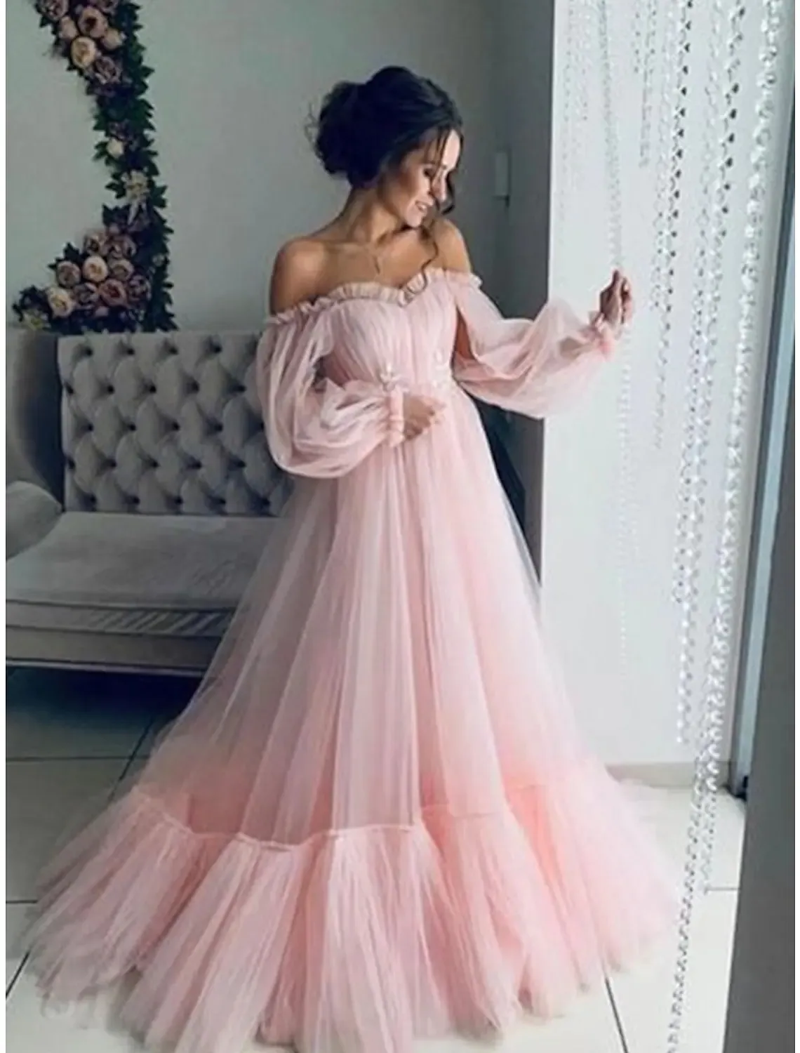 off the shoulder engagement dress White Beading Off-Shoulder Strap Slim Engagement Dress