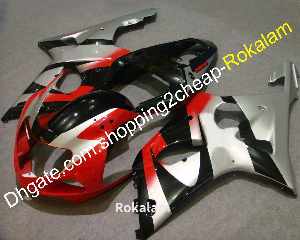 K1 00 01 02 Motorradverkleidung für Suzuki Teile GSXR1000 GSXR 1000 2000 2001 2002 Rot Schwarz Silber Karosserieverkleidungen (Spritzguss)