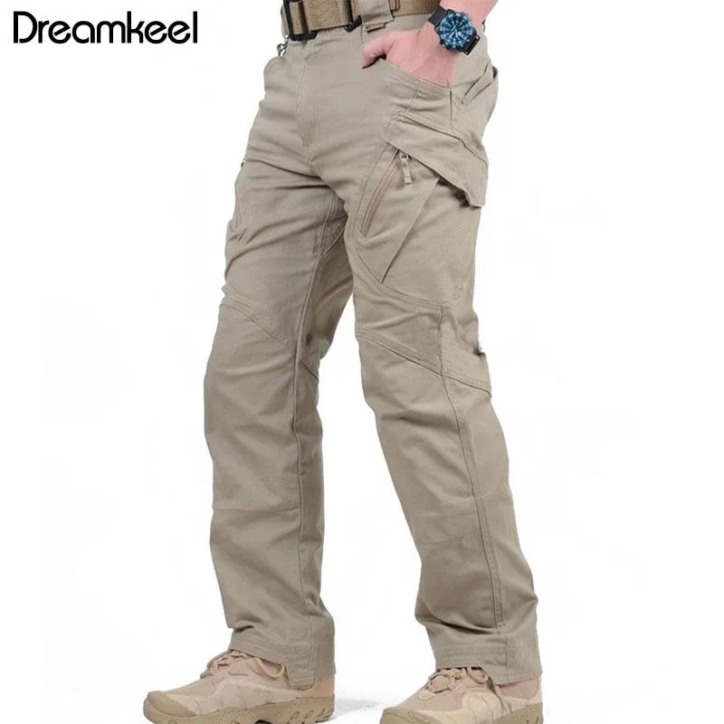 IX9 City tactical Pants men Cargo Pants Men Workwear clothes trousers Sport Many Pockets Stretch Cotton track Y