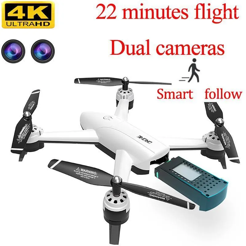 RC Drone 4K med HD-kamera 22 minuter Flight 1080p Drones Kids Airtime Hand Controlled Flying Helicopter 6ch Drone Följ Me1