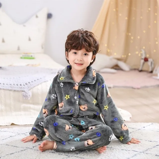 1 14 Años Niños Franela Pijamas Infantil Pijama Set Coral Fleece