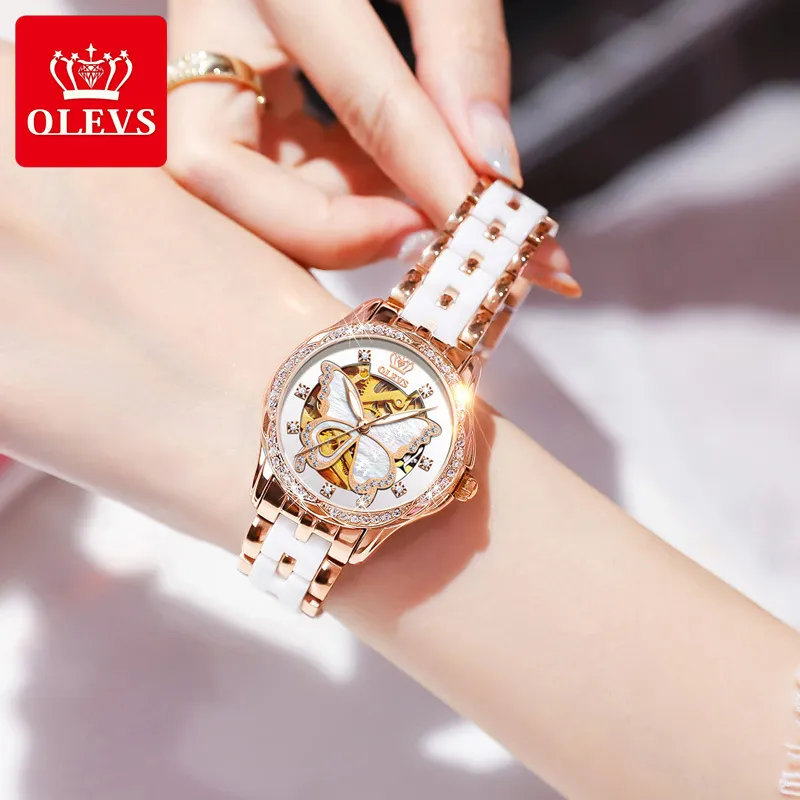 Designer Watch Mechanical Olevs Woman Women Watch Luxury Gift Ladies Watches 2023 Wrist Clock Mode Femme Fashion for Wristwatch Waterproof Dr5Z