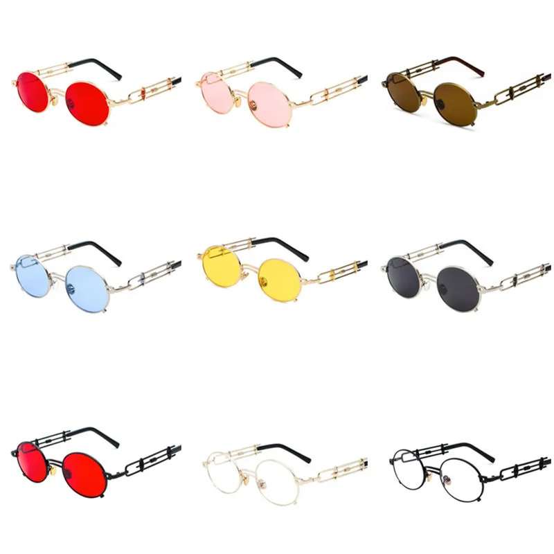 HOT Steampunk Sunglasses Personality Sun Glasses Simplicity Eyeglasses Anti-UV Spectacles Retro Alloy Frame Goggle Eyewear A++