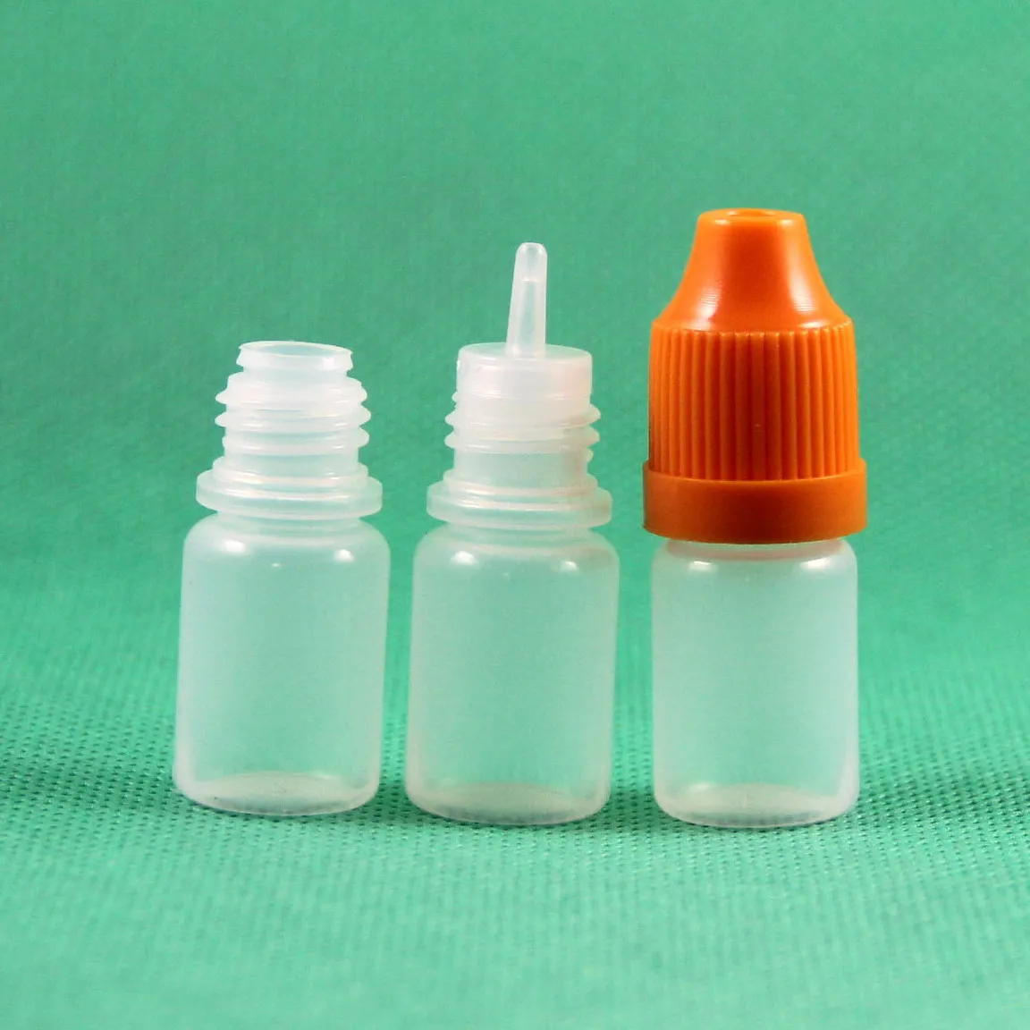 100 ensembles/lot flacons compte-gouttes en plastique de 3 ml avec bouchons de sécurité à l'épreuve des enfants embouts longs et fins PE sans danger pour le jus de lotion liquide Flux liquide 3 mL