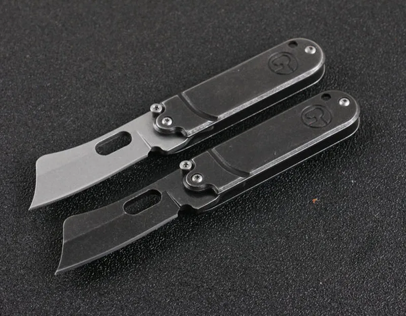 Mini couteau pliant de haute qualité 440C lame lavée à la pierre manche en acier EDC couteaux de poche porte-clés dossier couteaux cadeaux