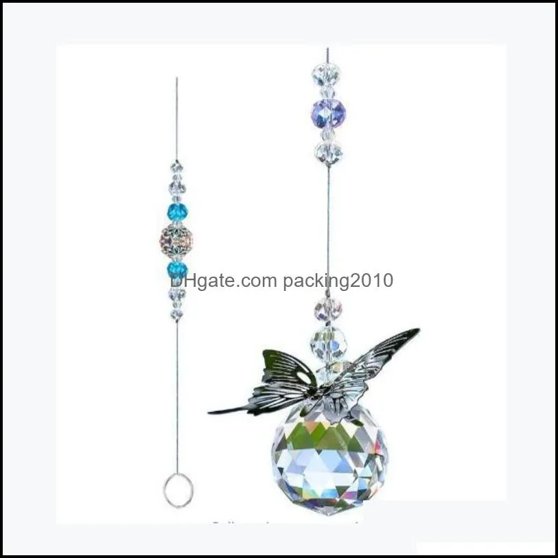 Pendants Arts, Crafts & Gifts Home Garden Hanging Suncatcher Butterfly Crystal Ball Rainbow Stone Pendant Wind Chimes Beads Prism Maker Drop