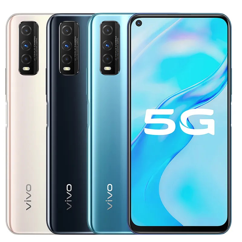 Originele vivo Y51S 5G Mobiele Telefoon 6 GB RAM 128 GB ROM Exynos 880 Android 6.53 "Volledig scherm 48MP AI Vingerafdruk ID Face Wake Smart mobiele telefoon