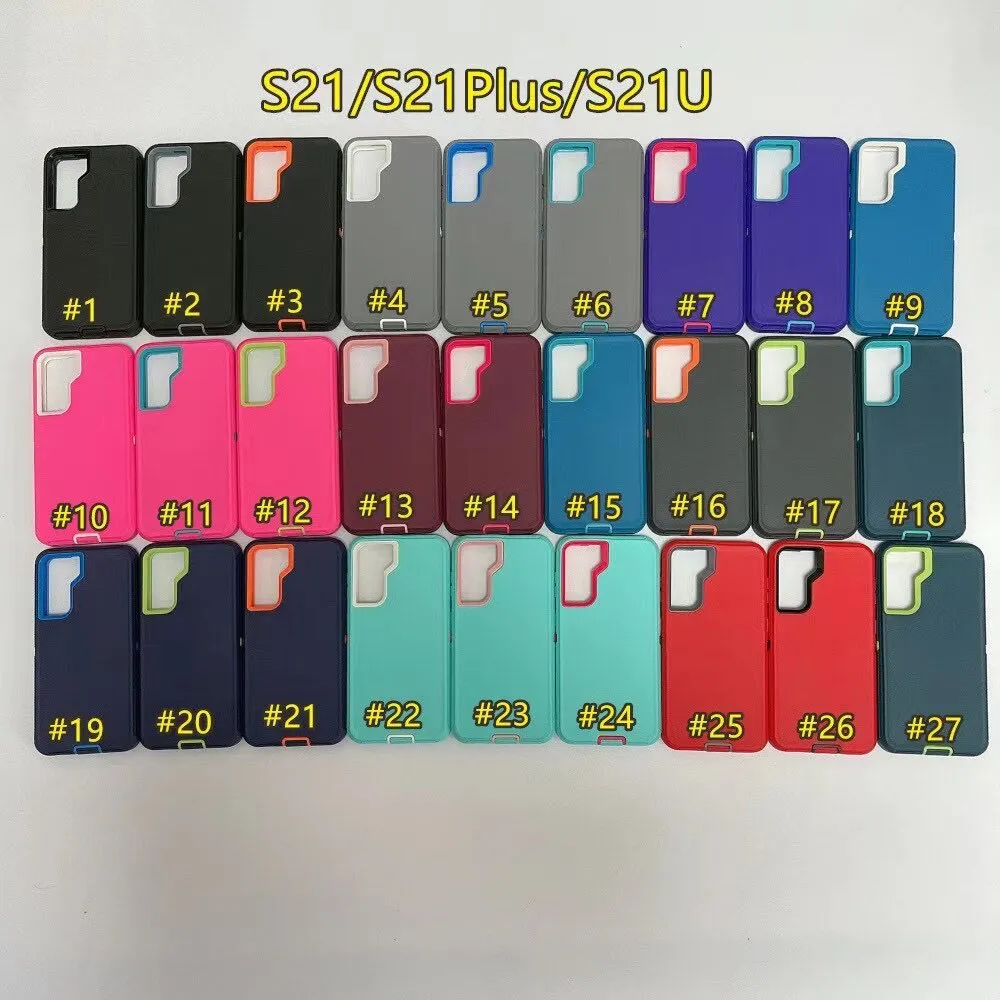 60pcs / lot 하이브리드 로봇 삼성 S20 / S20 + / S20ultra Galaxy S10E / S10Plus 헤비 듀티 군사 학년 크래시 방수 커버 클립 / 홀스터