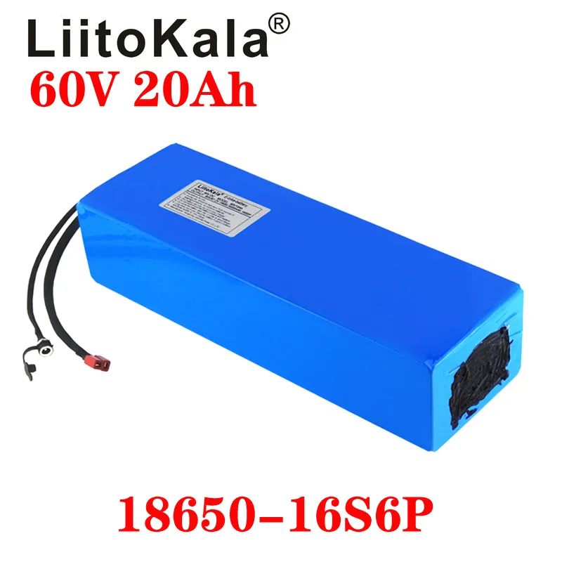 Batterie au lithium Liitokala 60v ebike, batterie lithium-ion 20ah, 60v et 1500w, batterie de scooter électrique