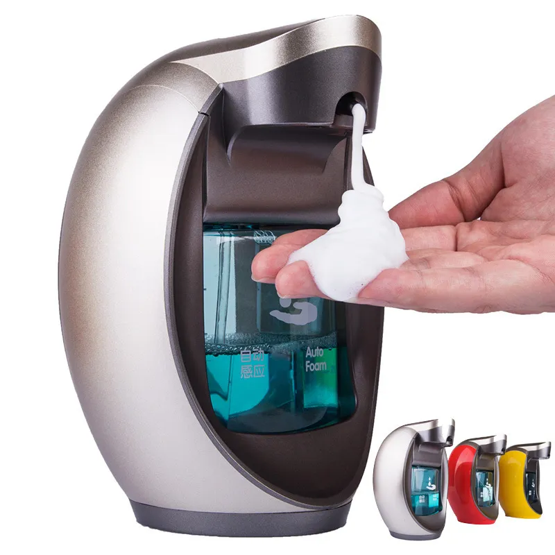 Dispenser automatico di sapone in schiuma Dispenser automatico di sapone per disinfettante per mani in schiuma intelligente Dispenser di sapone di lusso a parete 480ml Y200407