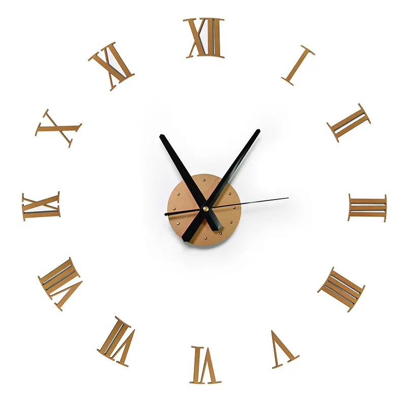 Relógio de parede tamanho grande relógios de parede design moderno adesivo 3d diy grande relógio luxo para sala de estar decoração de casa numerais romanos novo y200407