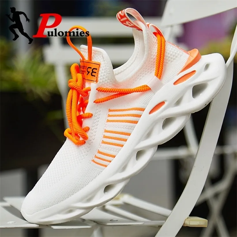 Casual Breathable Mesh Sport Platform Sneakers Men Runnning Couple Shoes 48 Size 201218