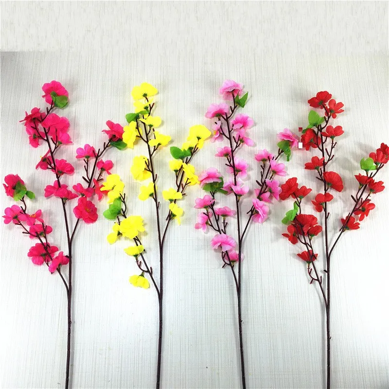 Largo estilo corto decoración de boda flores artificial cereza flor de moda árboles interior fiesta de fiesta suministros de flores secas 2 49hr g2