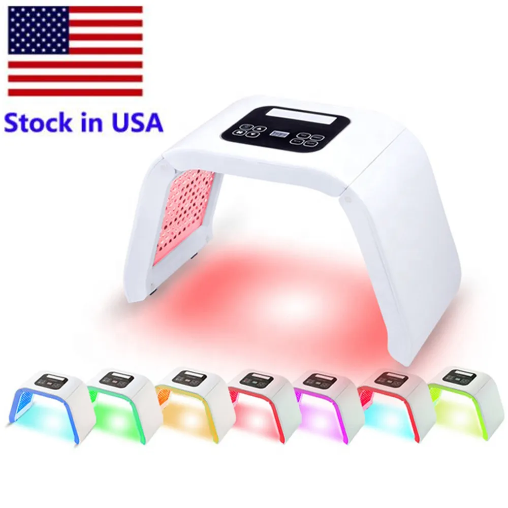 Voorraad in USA 7 Kleuren Licht LED Gezichtsmasker PDT Therapie Huidverzorging Verjonging Machine Acne Verwijdering Anti- rimpel Spa Salon Schoonheid Apparatuur