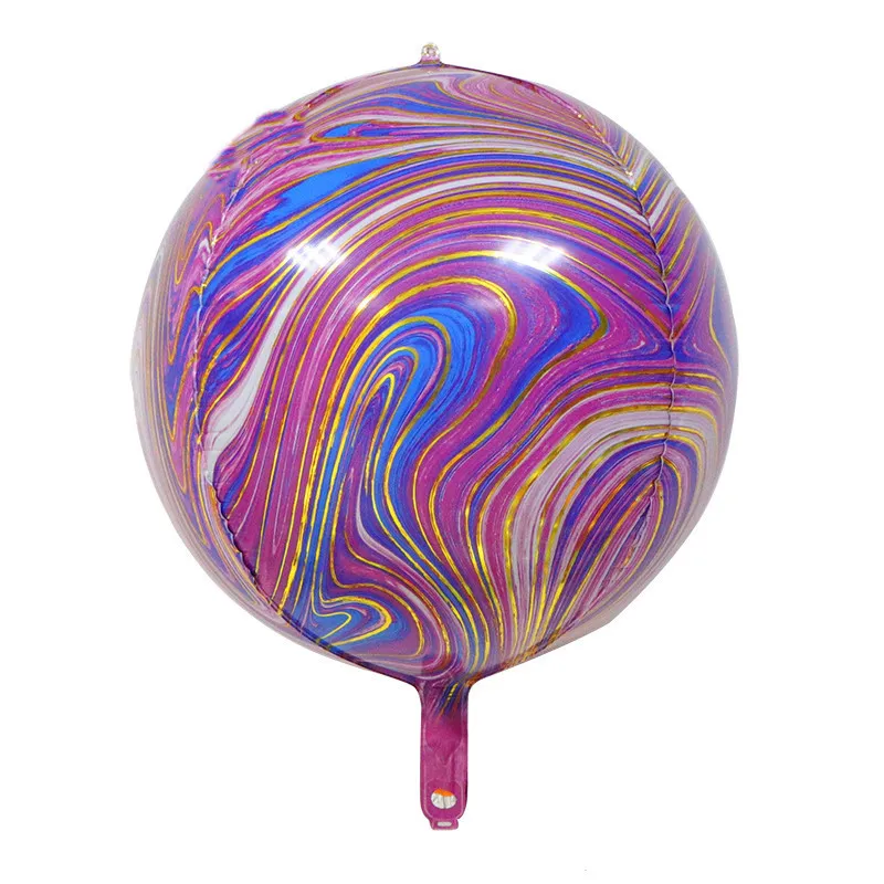 22 дюйма мраморный агат воздушный шар алюминиевый фольгой шар радужный галстук краска свадебный детский душ день рождения пасхальные воздушные шары HHA3526