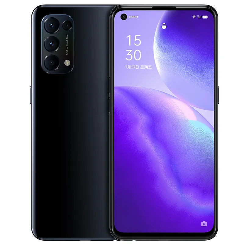 Original Oppo Reno 5 5G Mobiltelefon 12 GB RAM 256 GB ROM Snapdragon 765G Octa Core 64,0 MP AI 4300 mAh Android 6,43" OLED Vollbild-Fingerabdruck-ID-Gesichts-Smart-Handy