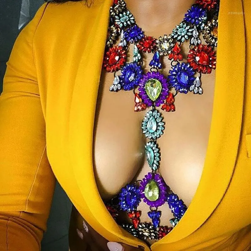 Collane con ciondolo All'ingrosso- 2021 Fashion Sex Squisite catene per il corpo Cristallo vintage per le donne Dichiarazione Bijoux Femme Gioielli Bodychain1