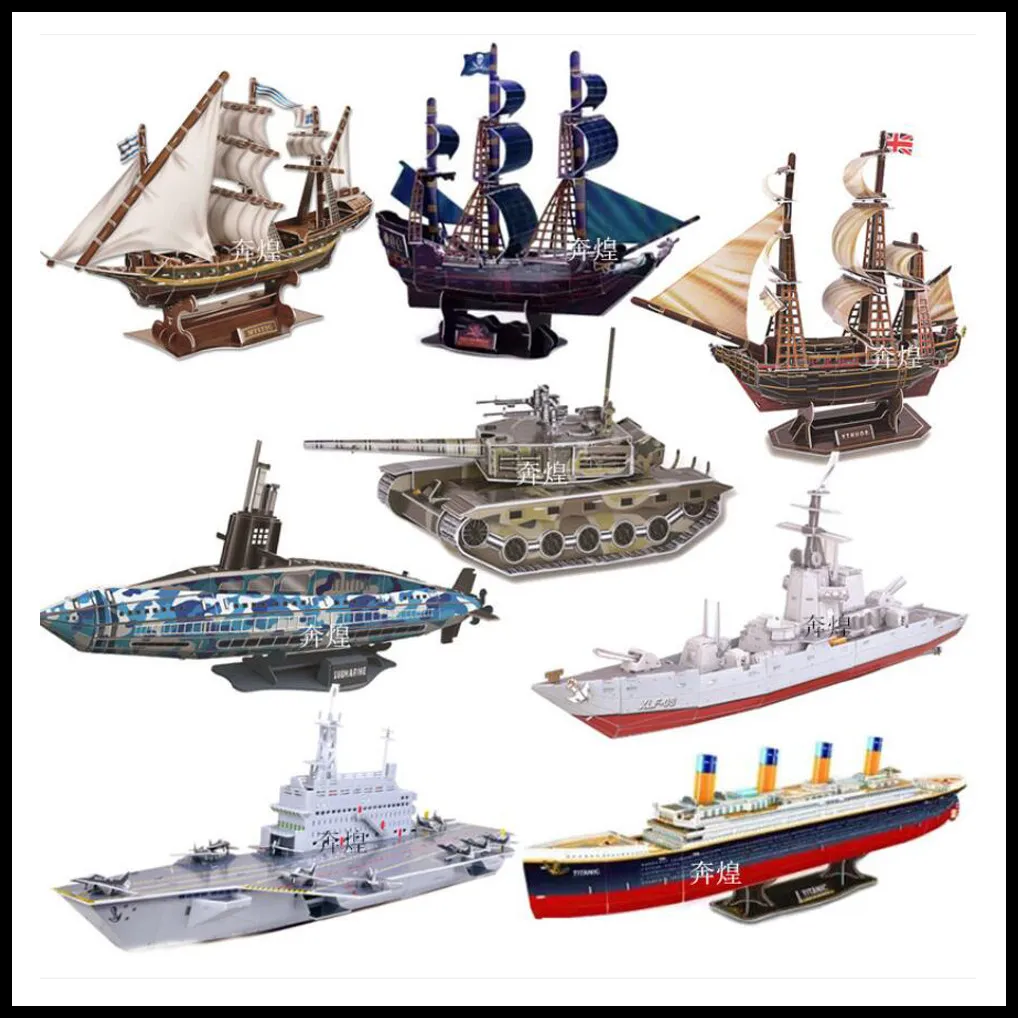 Epack Classic Jigsaw DIY 3D Puzzle Ship Titanic Architectural Model Playground Assembled Building Model Puzzle Toys for Children