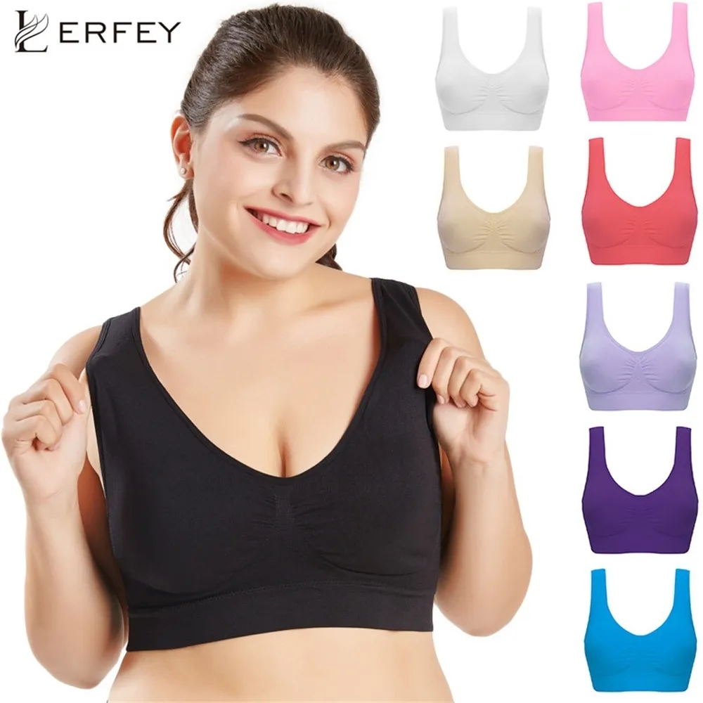 LERFEY 3PCS / SET женщин Сексуальный бюстгальтер со съемными колодками Бесшовные Push Up Bru Vest Tops Plus Размер 4XL 5XL нижнее белье беспроводные BRAS LJ200822