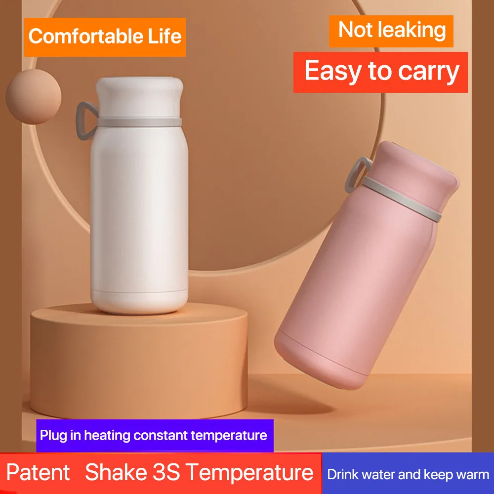 350 ml smart tasse à main chaude constante en acier inoxydable smart tasse thermos peut chauffer sans soudure 304 doublure thermos smart tasse LJ201218