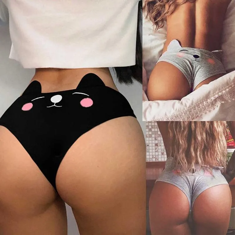 Womens Panties Women Funny Lingerie Briefs Underwear T String Knickers  Breathable Female Cute Comfortable Cotton Underpants Black White From 50,47  €