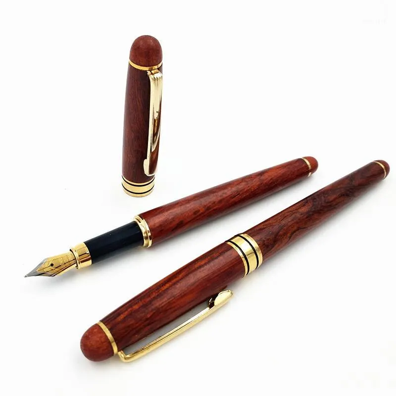 Wholesale Creative Red Wood Old Fountain Pen With Flower, Pear, And